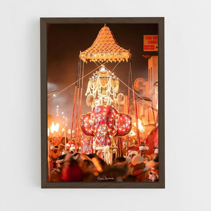 ap-sacred tooth relic temple-4 cadre Bois foncé