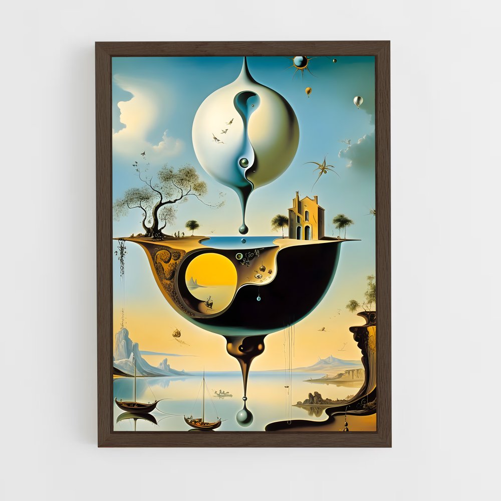 ap-salvador dali-8 cadre Bois foncé