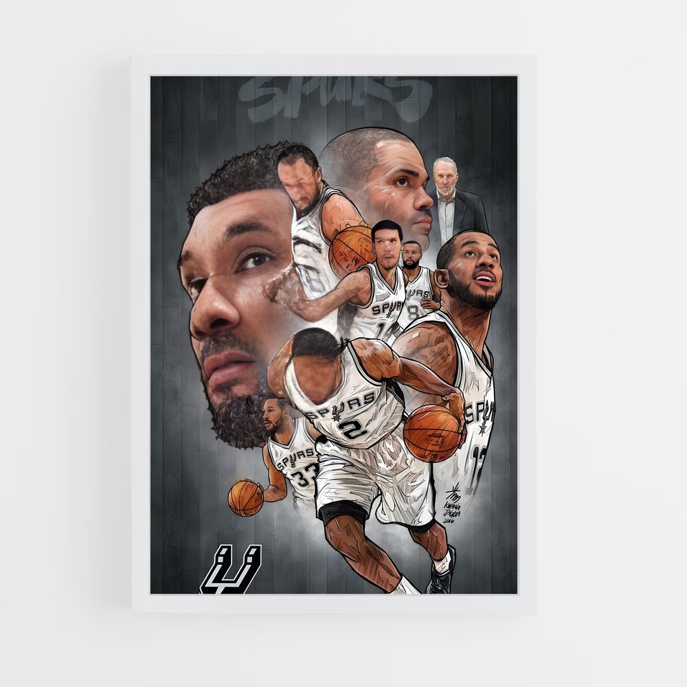 ap-san antonio spurs-2 cadre Blanc