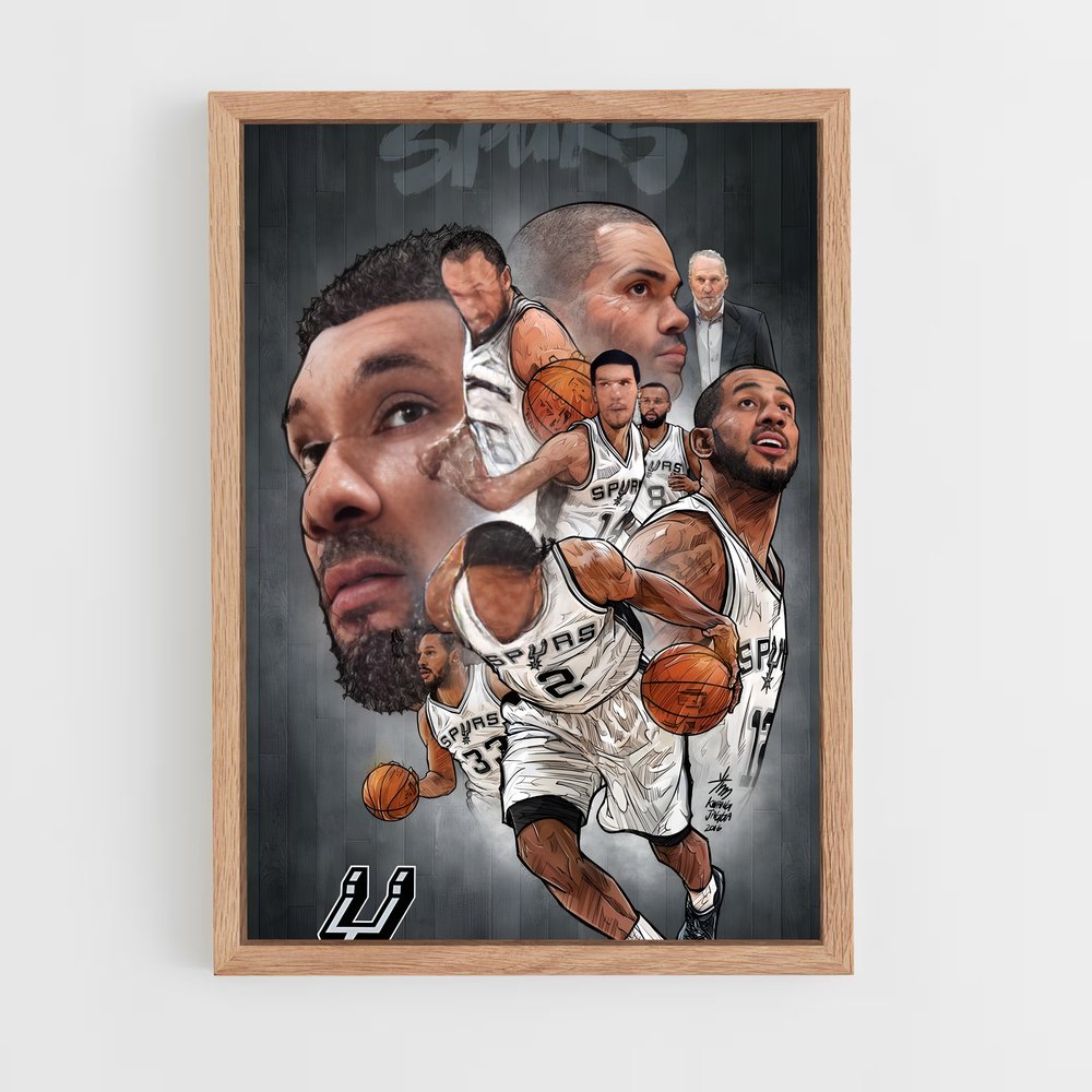 ap-san antonio spurs-2 cadre Bois clair