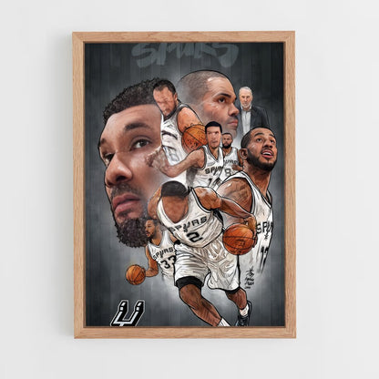 ap-san antonio spurs-2 cadre Bois clair