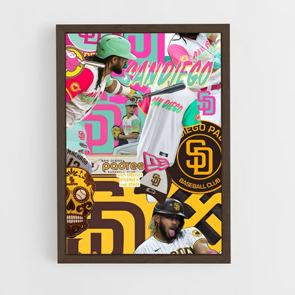 ap-san diego padres-4 cadre Bois foncé