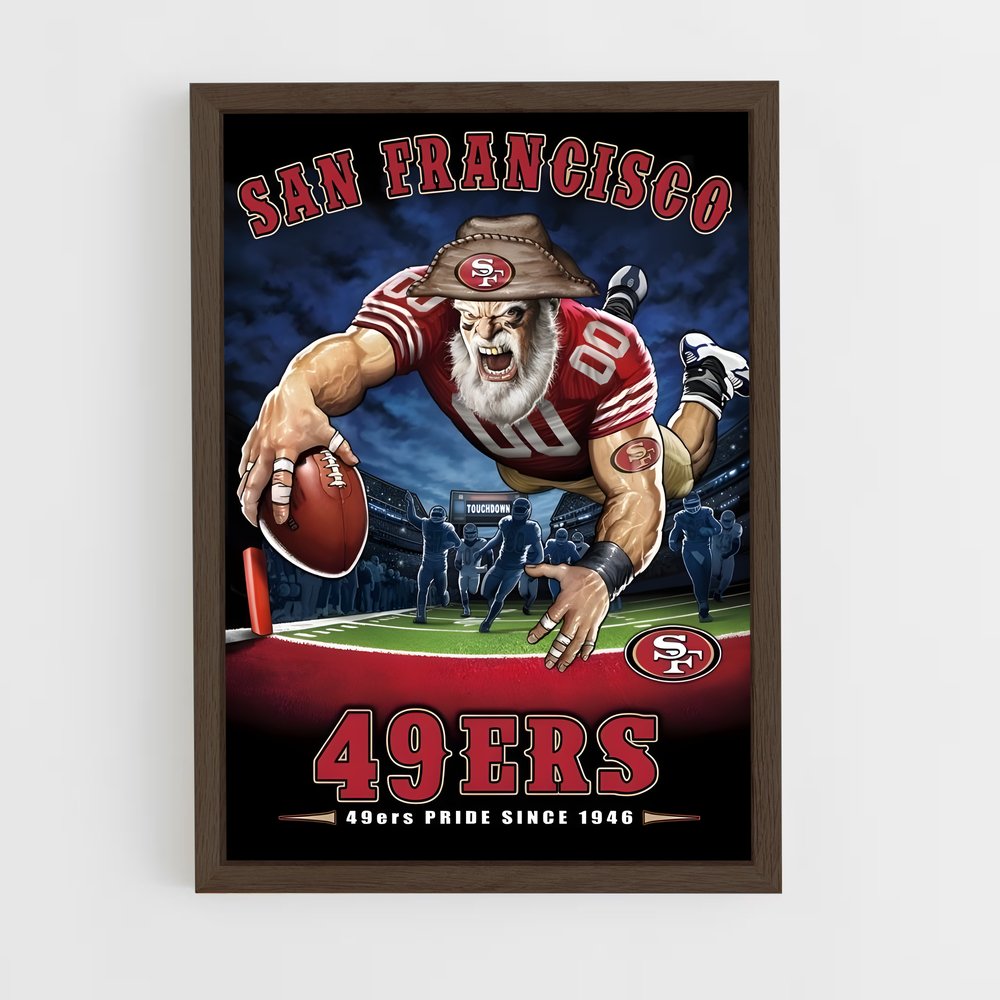 ap-san francisco 49ers-14 cadre Bois foncé