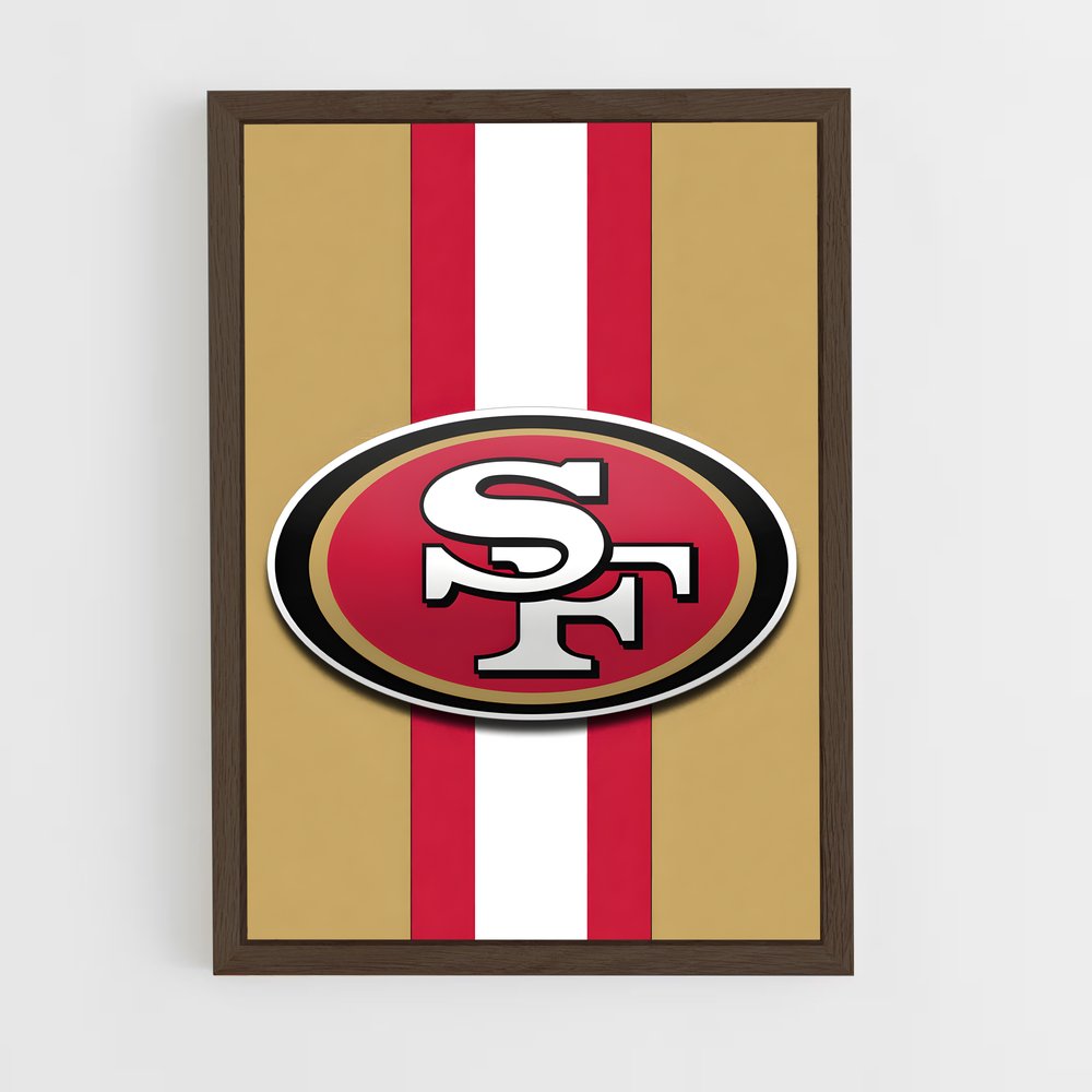 ap-san francisco 49ers-6 cadre Bois foncé
