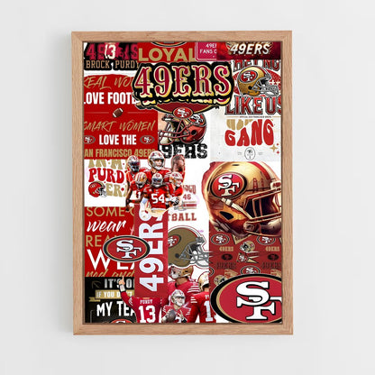 ap-san francisco 49ers-7 cadre Bois clair