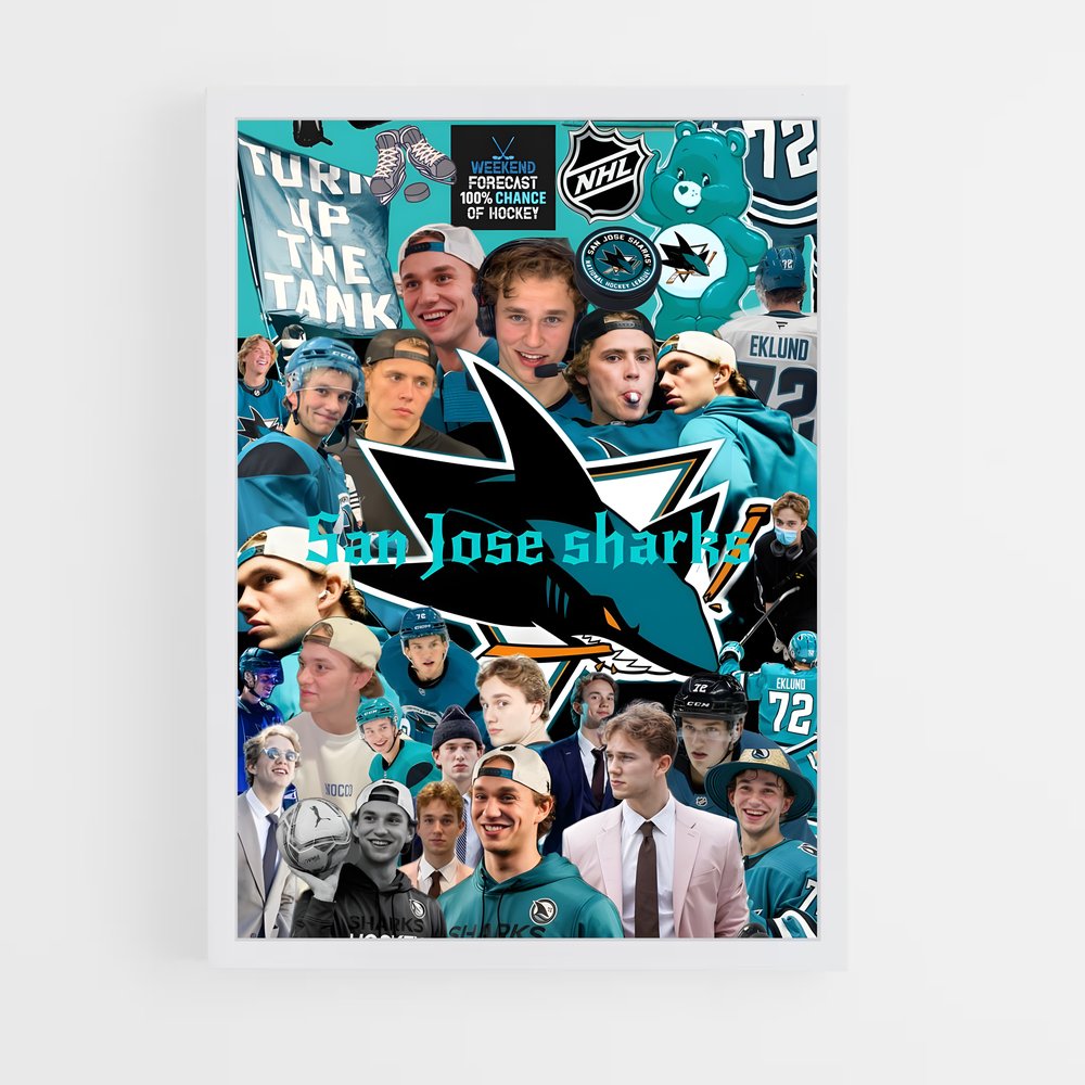 ap-san jose sharks-3 cadre Blanc