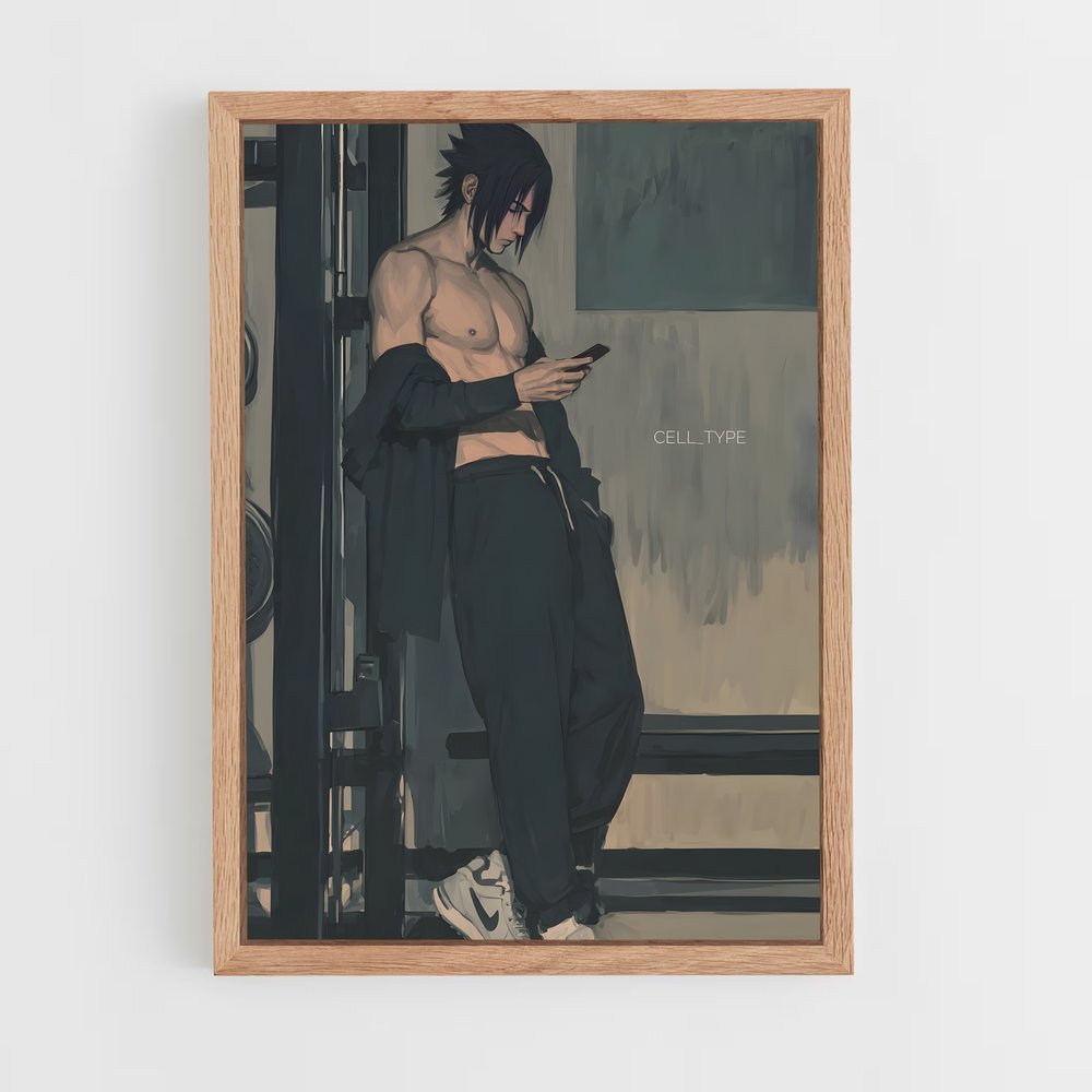 ap-sasuke uchiha-2 cadre Bois clair