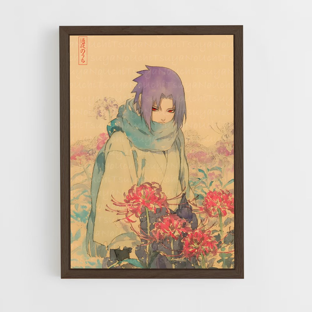 ap-sasuke uchiha-6 cadre Bois foncé