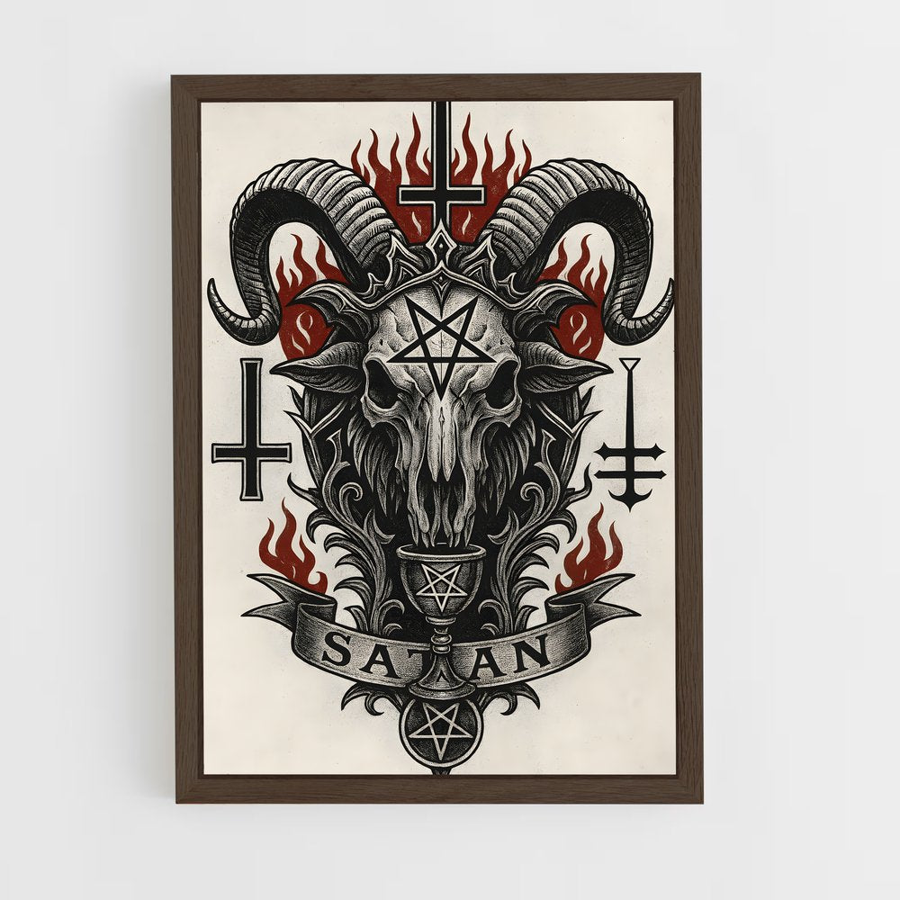ap-satanic symbols-3 cadre Bois foncé