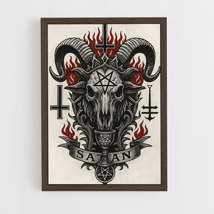 ap-satanic symbols-3 cadre Bois foncé