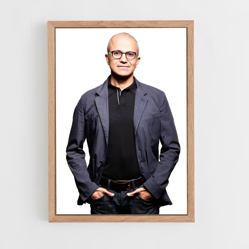 ap-satya nadella-3 cadre Bois clair