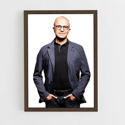 ap-satya nadella-3 cadre Bois foncé
