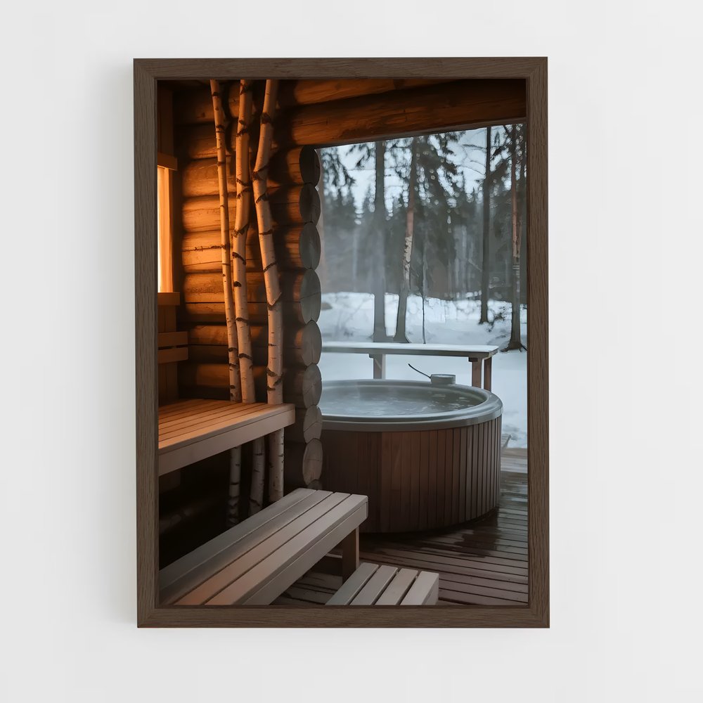 ap-sauna-10 cadre Bois foncé
