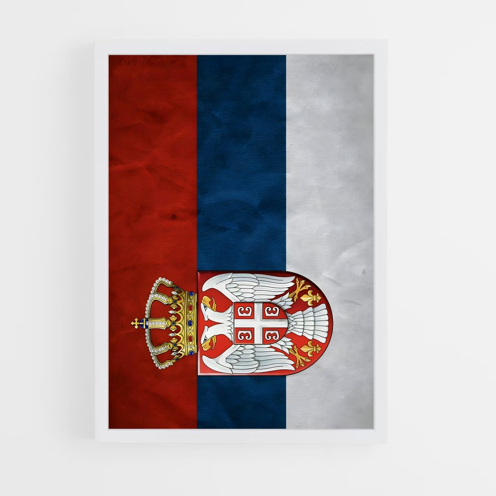 ap-serbia flag-4 cadre Blanc
