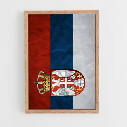 ap-serbia flag-4 cadre Bois clair