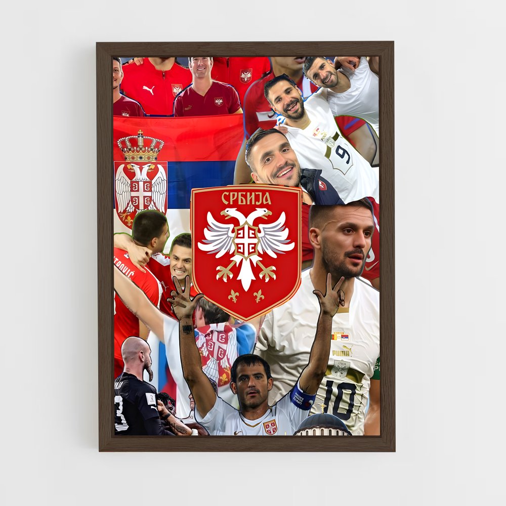 ap-serbia national football team-6 cadre Bois foncé