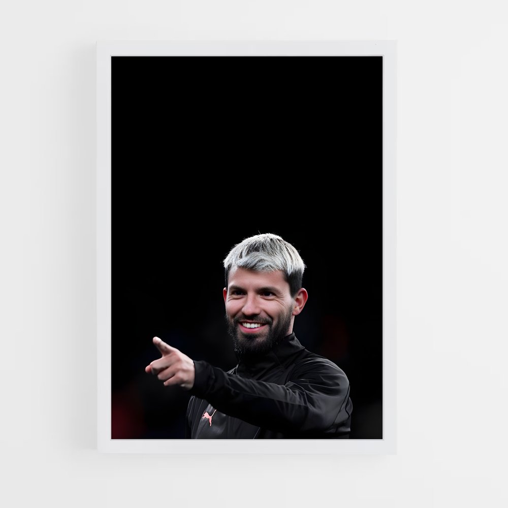 ap-sergio aguero-10 cadre Blanc