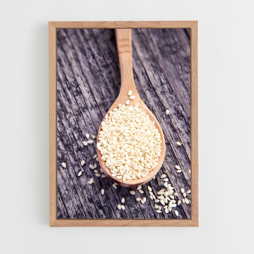 ap-sesame seeds-6 cadre Bois clair
