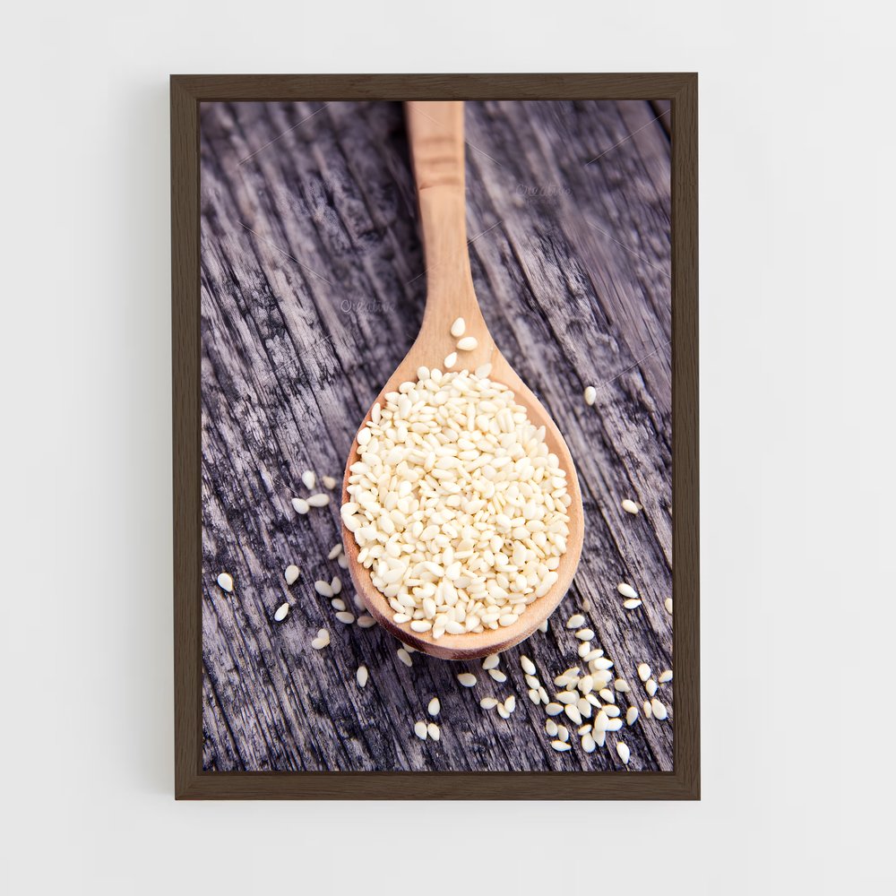 ap-sesame seeds-6 cadre Bois foncé