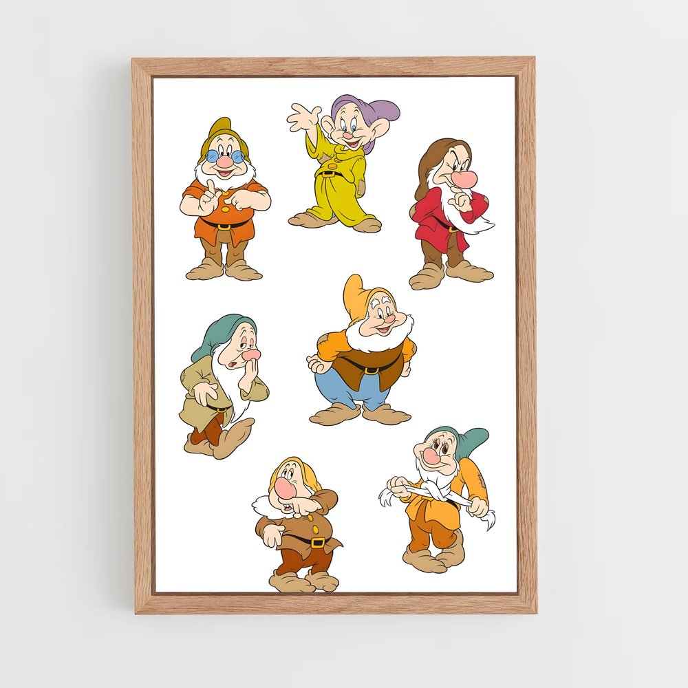 ap-seven dwarfs-4 cadre Bois clair