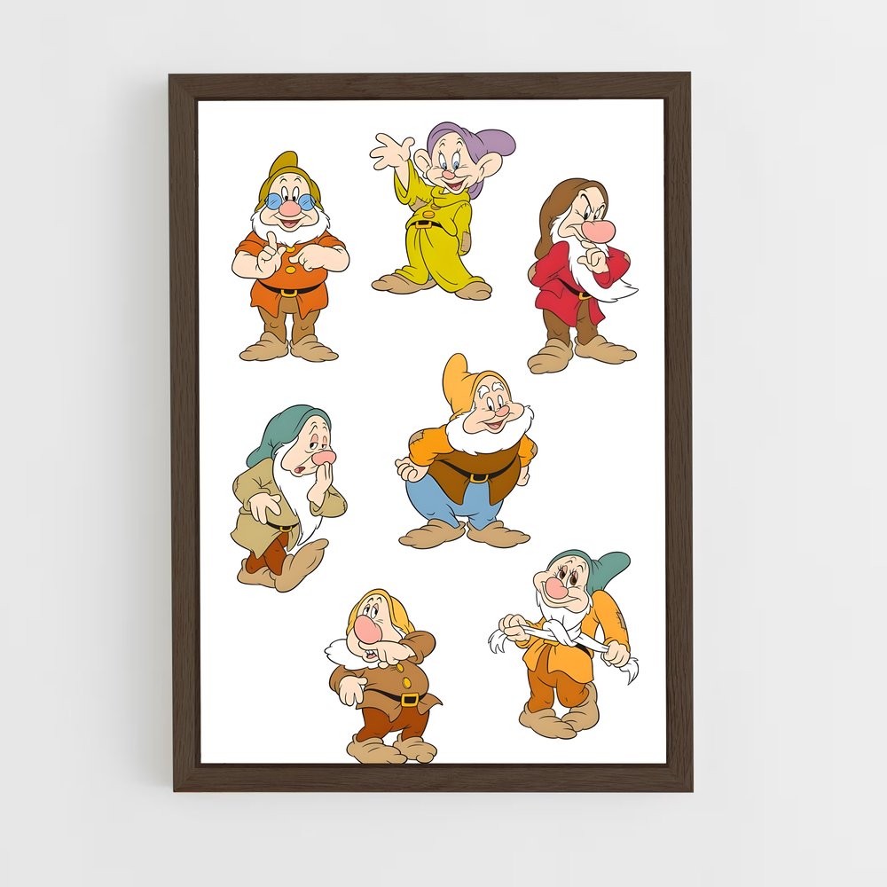 ap-seven dwarfs-4 cadre Bois foncé