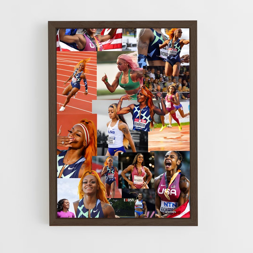 ap-sha'carri richardson-8 cadre Bois foncé