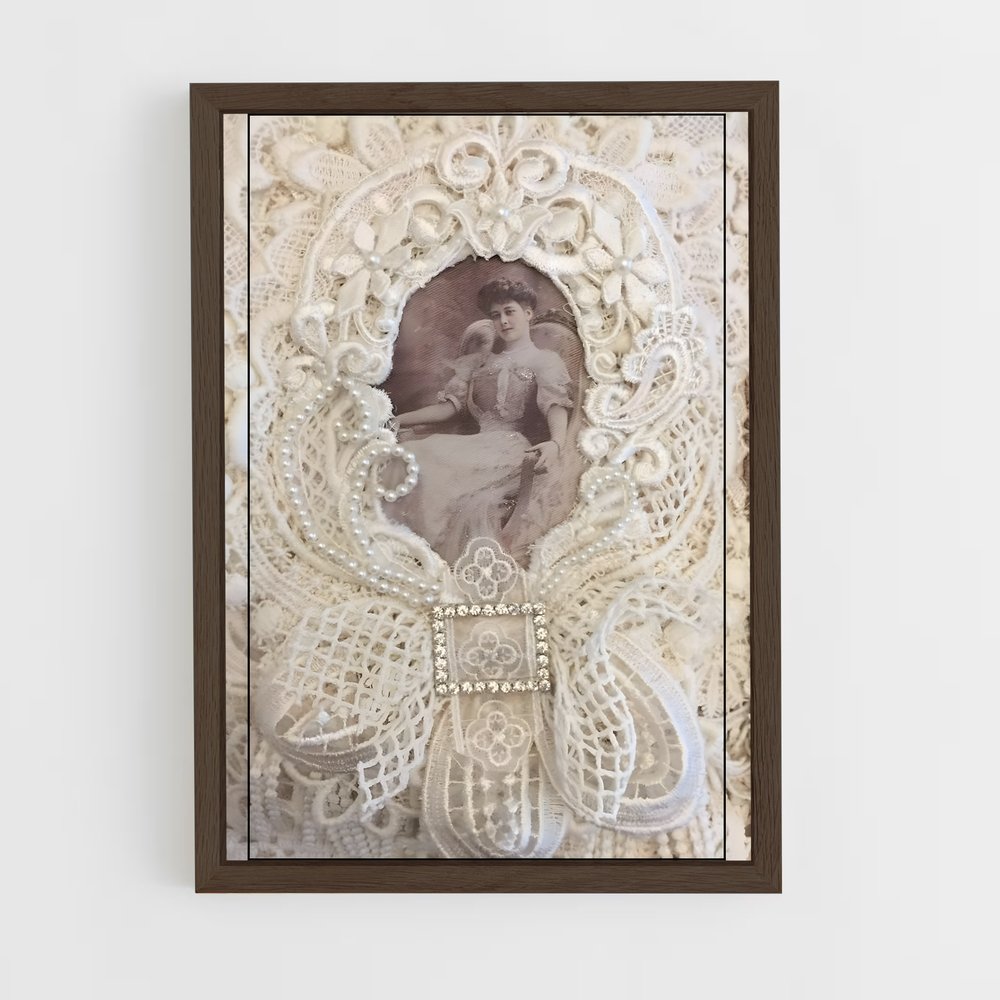 ap-shabby chic-10 cadre Bois foncé