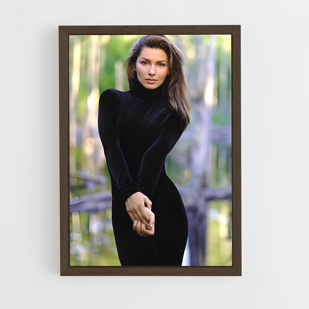 ap-shania twain-5 cadre Bois foncé