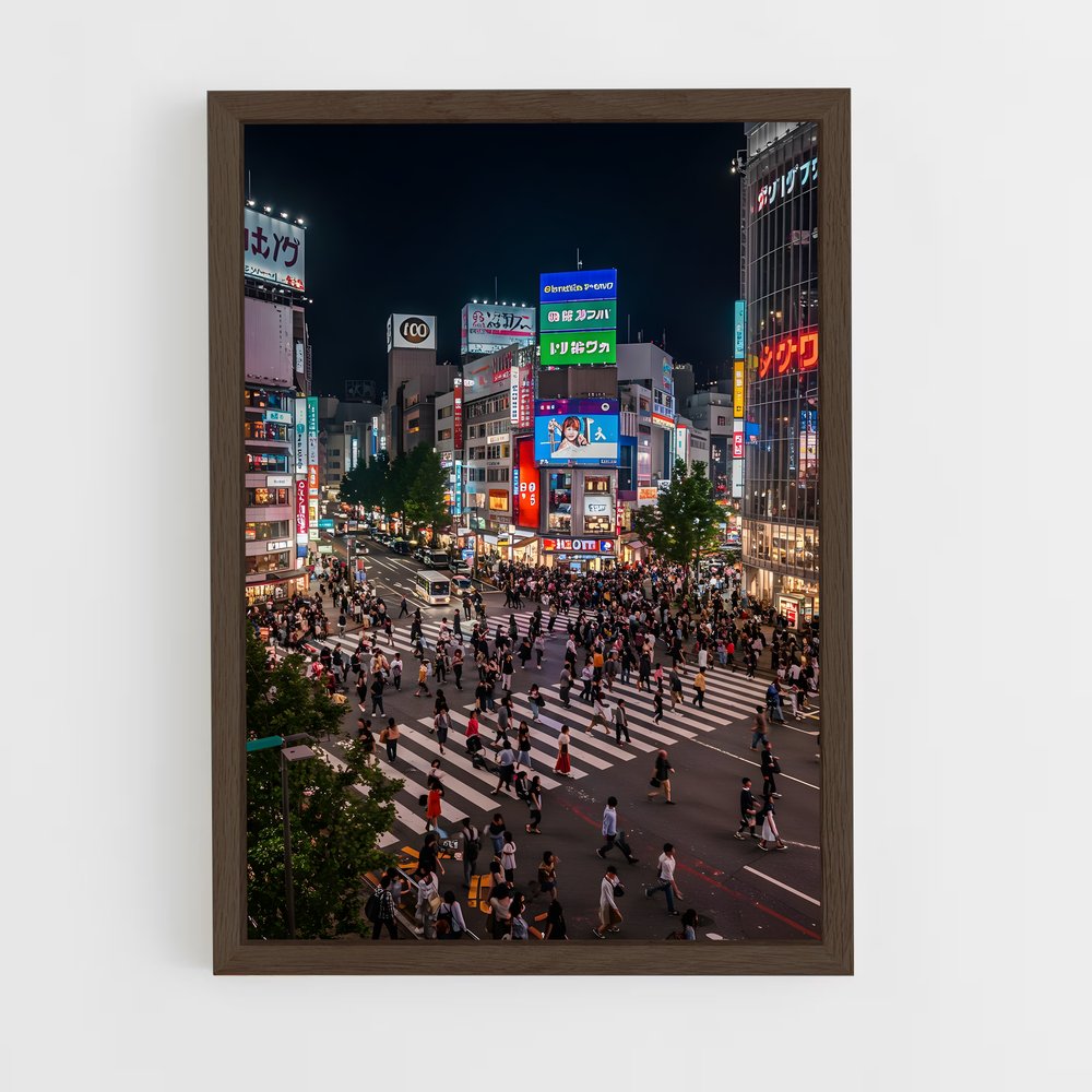 ap-shibuya crossing-5 cadre Bois foncé