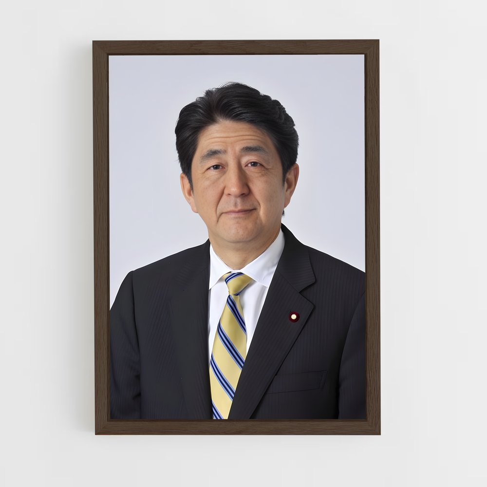 ap-shinzo abe-1 cadre Bois foncé