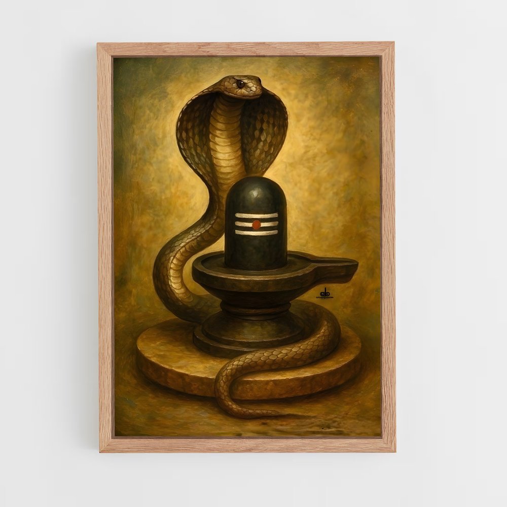 ap-shiva lingam-10 cadre Bois clair
