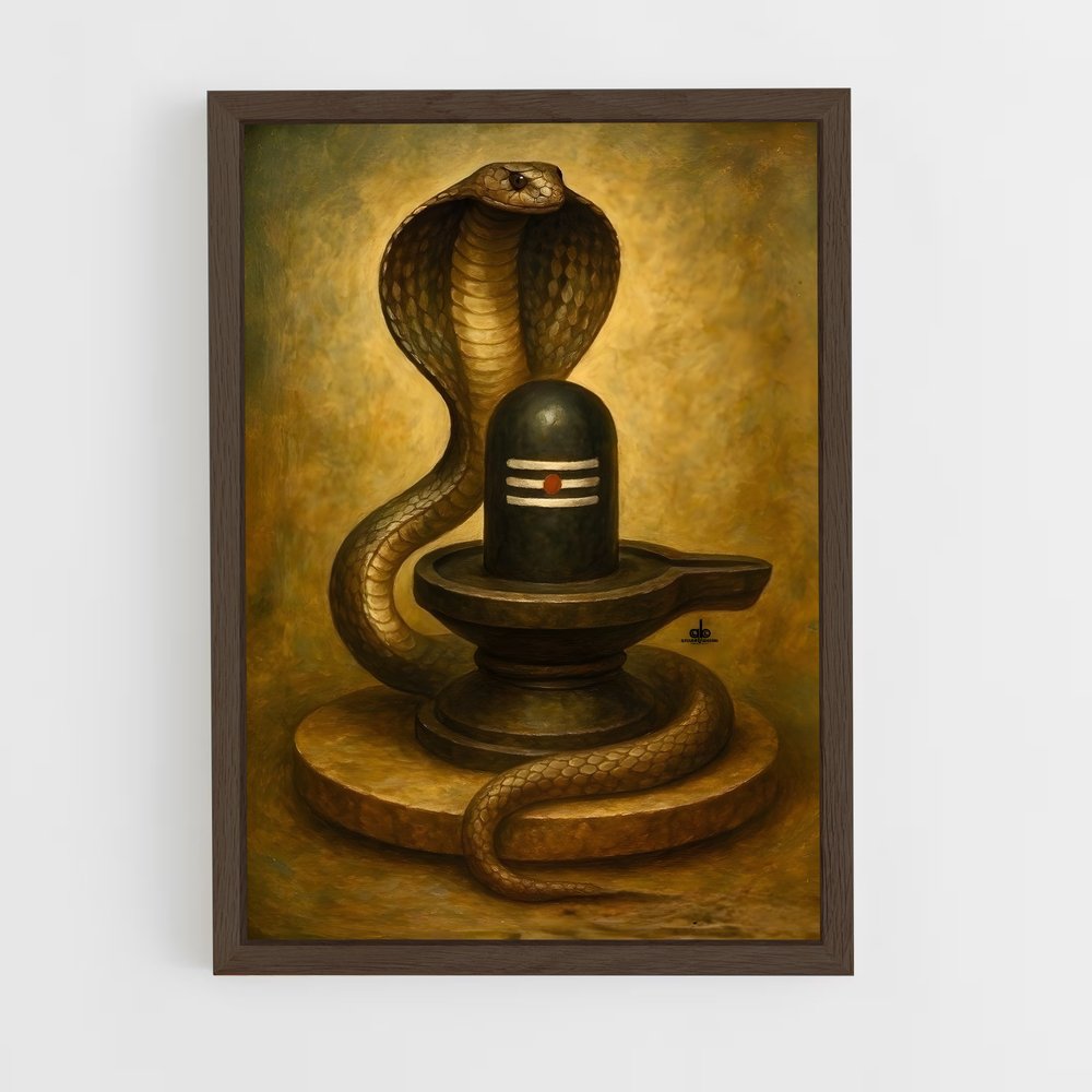 ap-shiva lingam-10 cadre Bois foncé