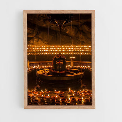 ap-shiva lingam-6 cadre Bois clair