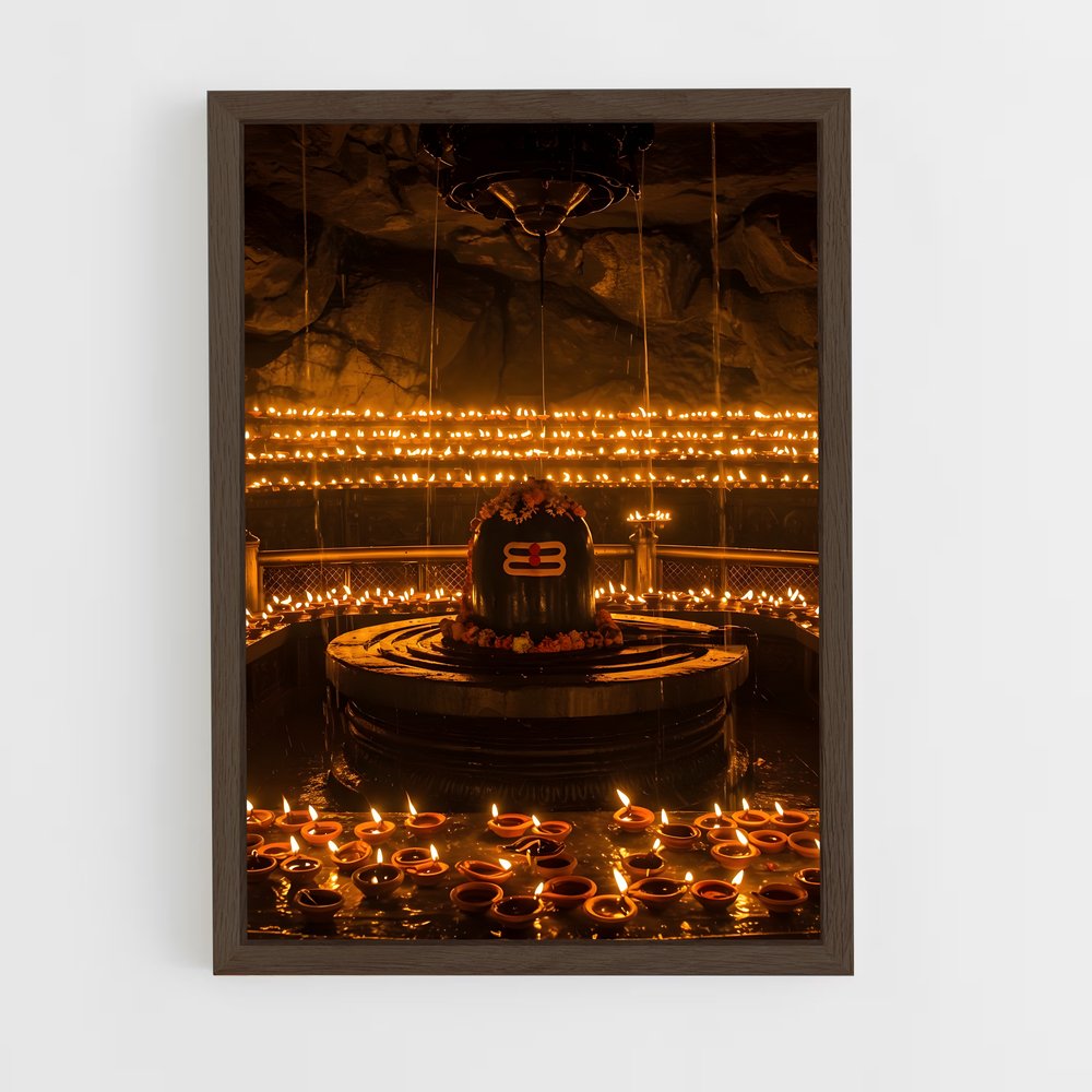 ap-shiva lingam-6 cadre Bois foncé