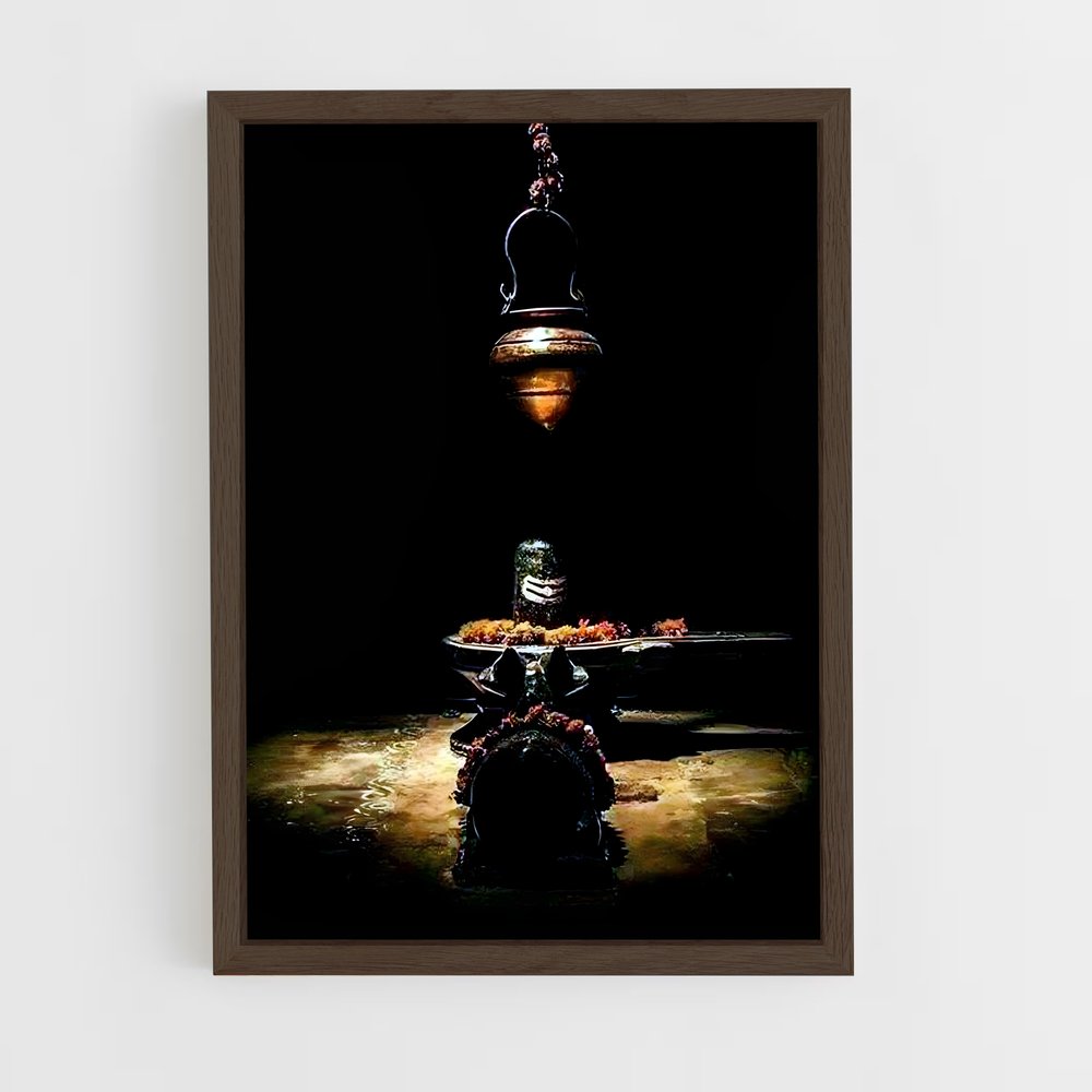 ap-shiva lingam-9 cadre Bois foncé