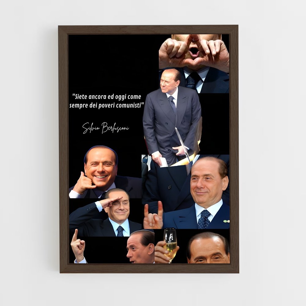 ap-silvio berlusconi-2 cadre Bois foncé