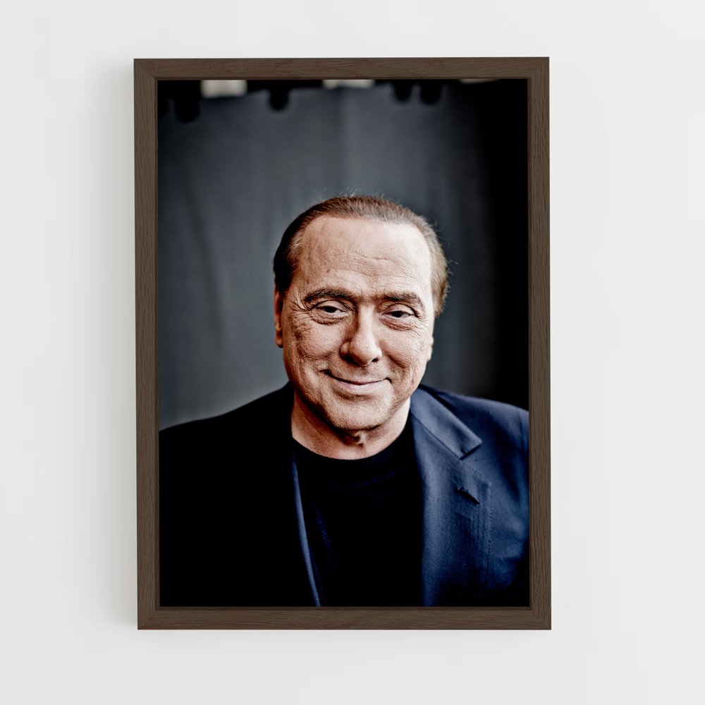 ap-silvio berlusconi-4 cadre Bois foncé
