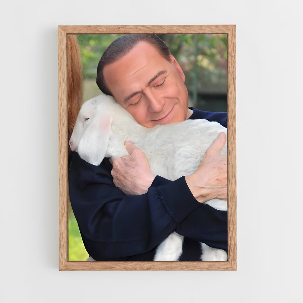 ap-silvio berlusconi-5 cadre Bois clair