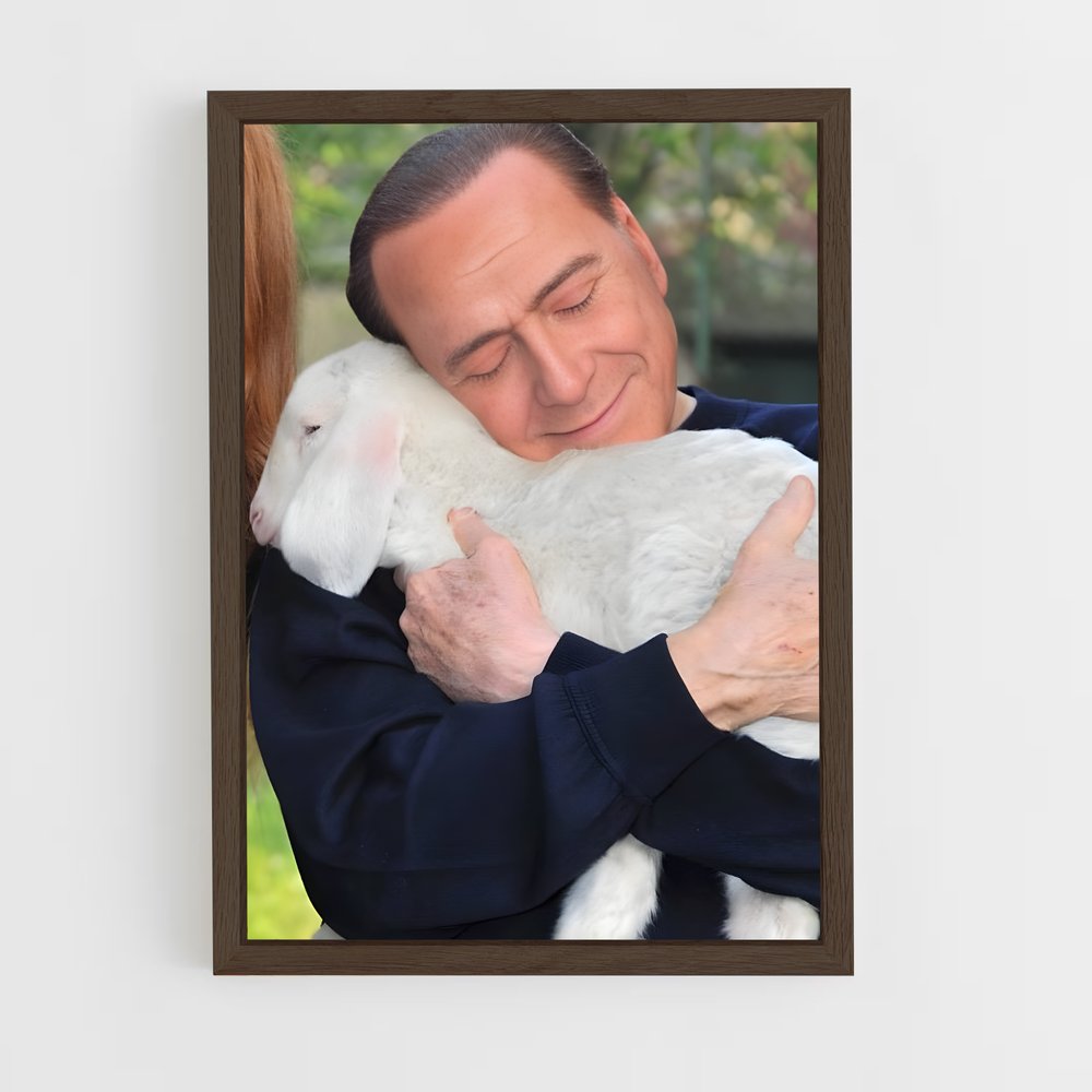ap-silvio berlusconi-5 cadre Bois foncé
