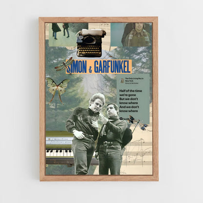 ap-simon and garfunkel-4 cadre Bois clair