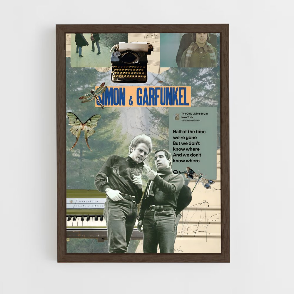 ap-simon and garfunkel-4 cadre Bois foncé