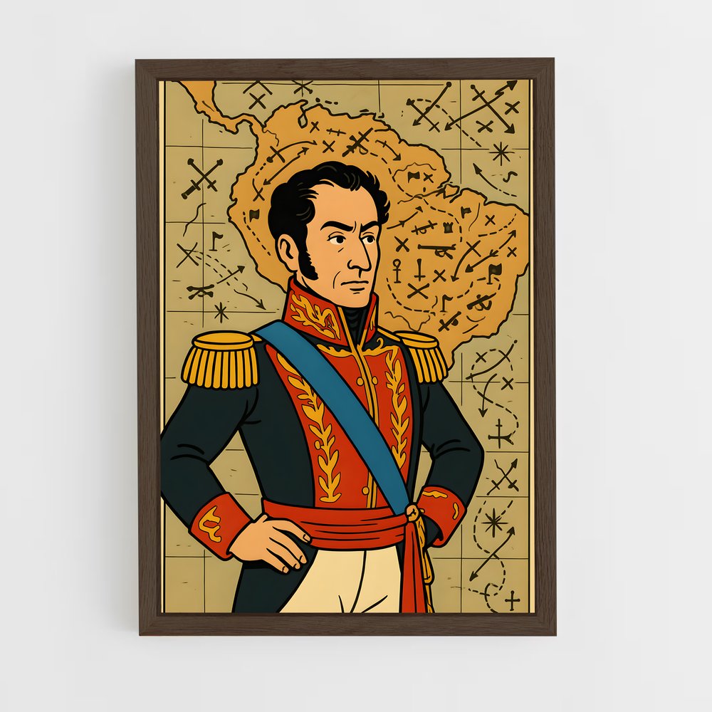 ap-simon bolivar-3 cadre Bois foncé