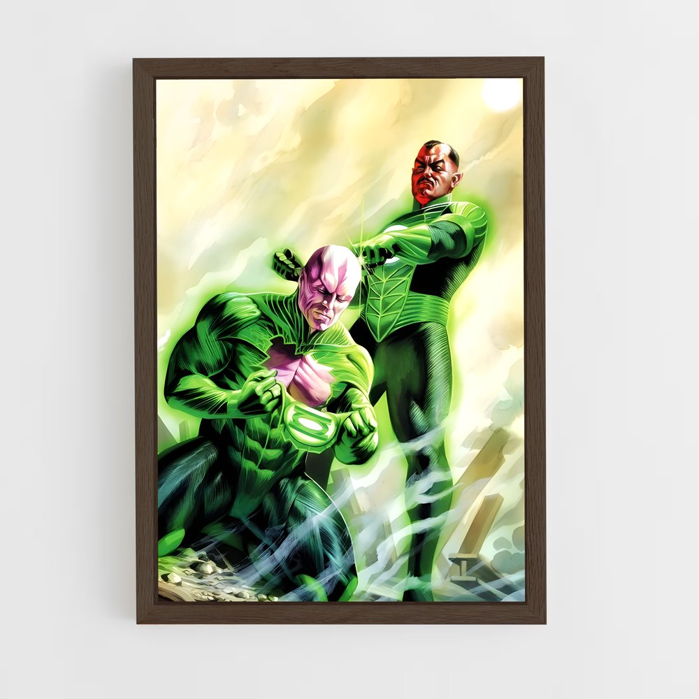 ap-sinestro green lantern-5 cadre Bois foncé