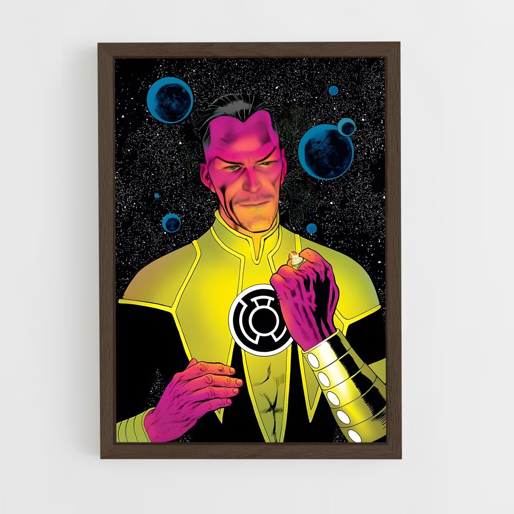 ap-sinestro green lantern-8 cadre Bois foncé