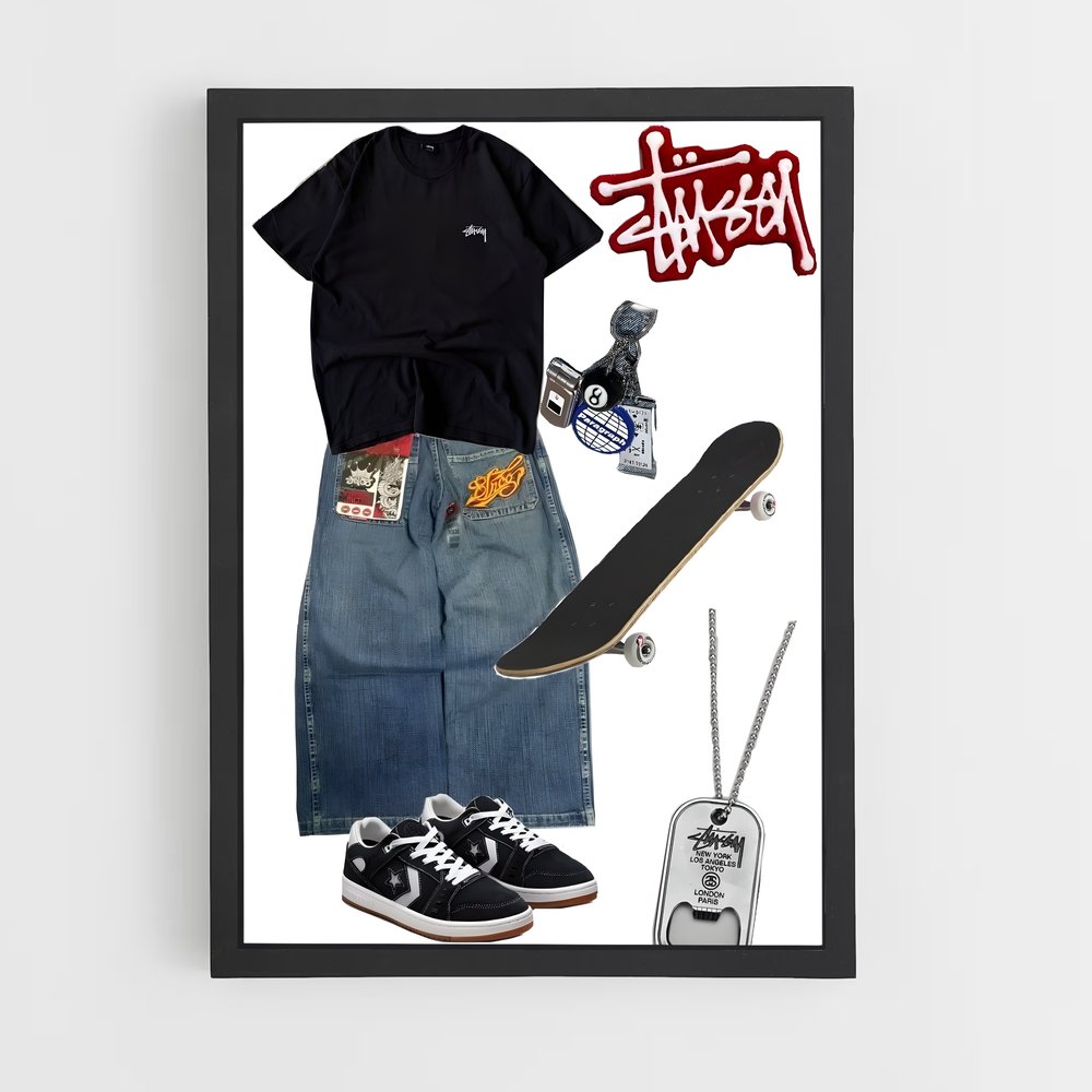 ap-skateboard fashion-9 cadre Noir