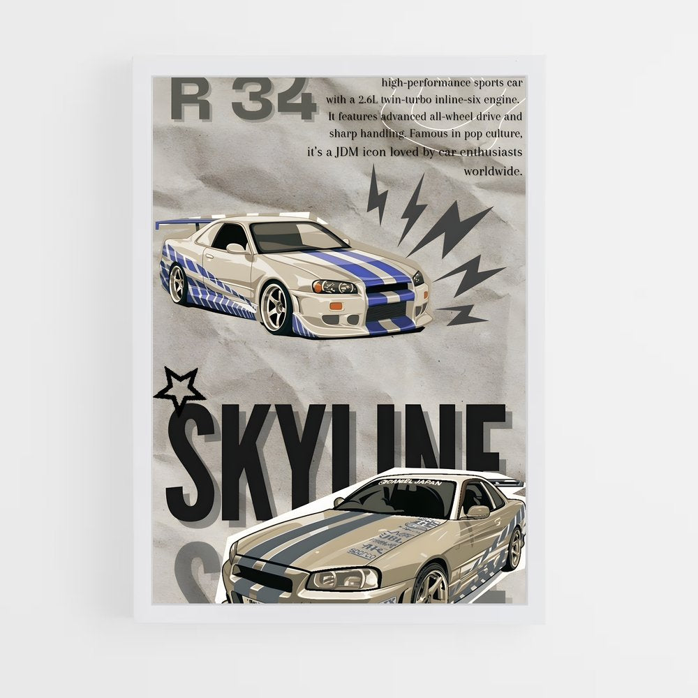 ap-skyline gt-r r32-2 cadre Blanc