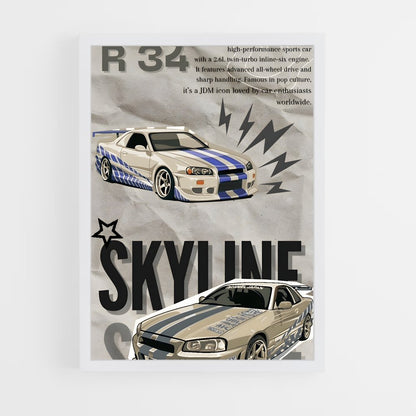 ap-skyline gt-r r32-2 cadre Blanc