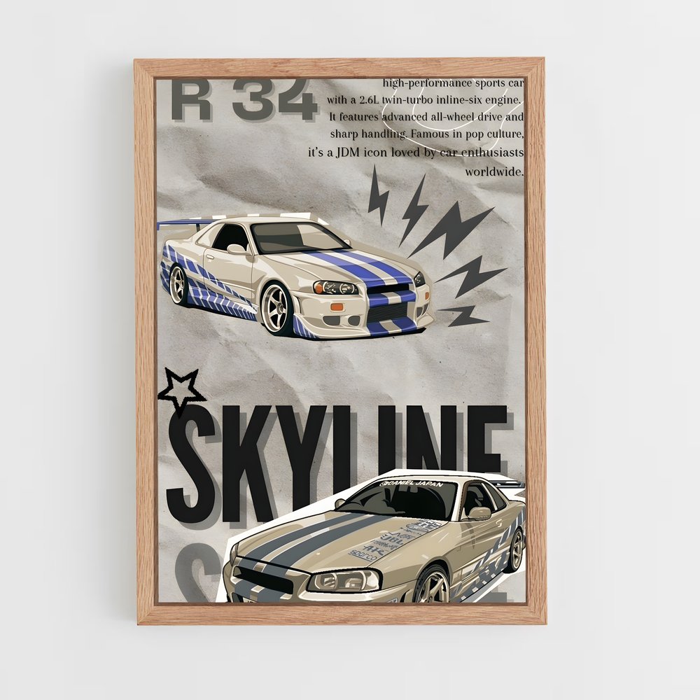 ap-skyline gt-r r32-2 cadre Bois clair