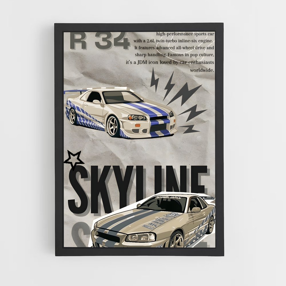 ap-skyline gt-r r32-2 cadre Noir