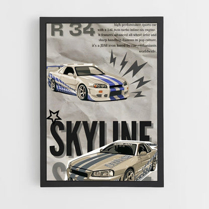 ap-skyline gt-r r32-2 cadre Noir